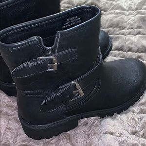 Black Buckle Up Boots NWOT